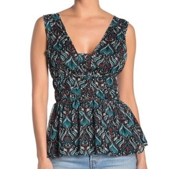 [Walter Baker] Will Smocked Peplum Top - Picture 1 of 8